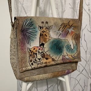 🦒 🦁 The animal hand painted genuine leather bag